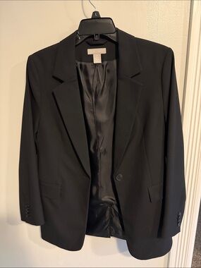 H&M Black Single-Button Tailored Blazer